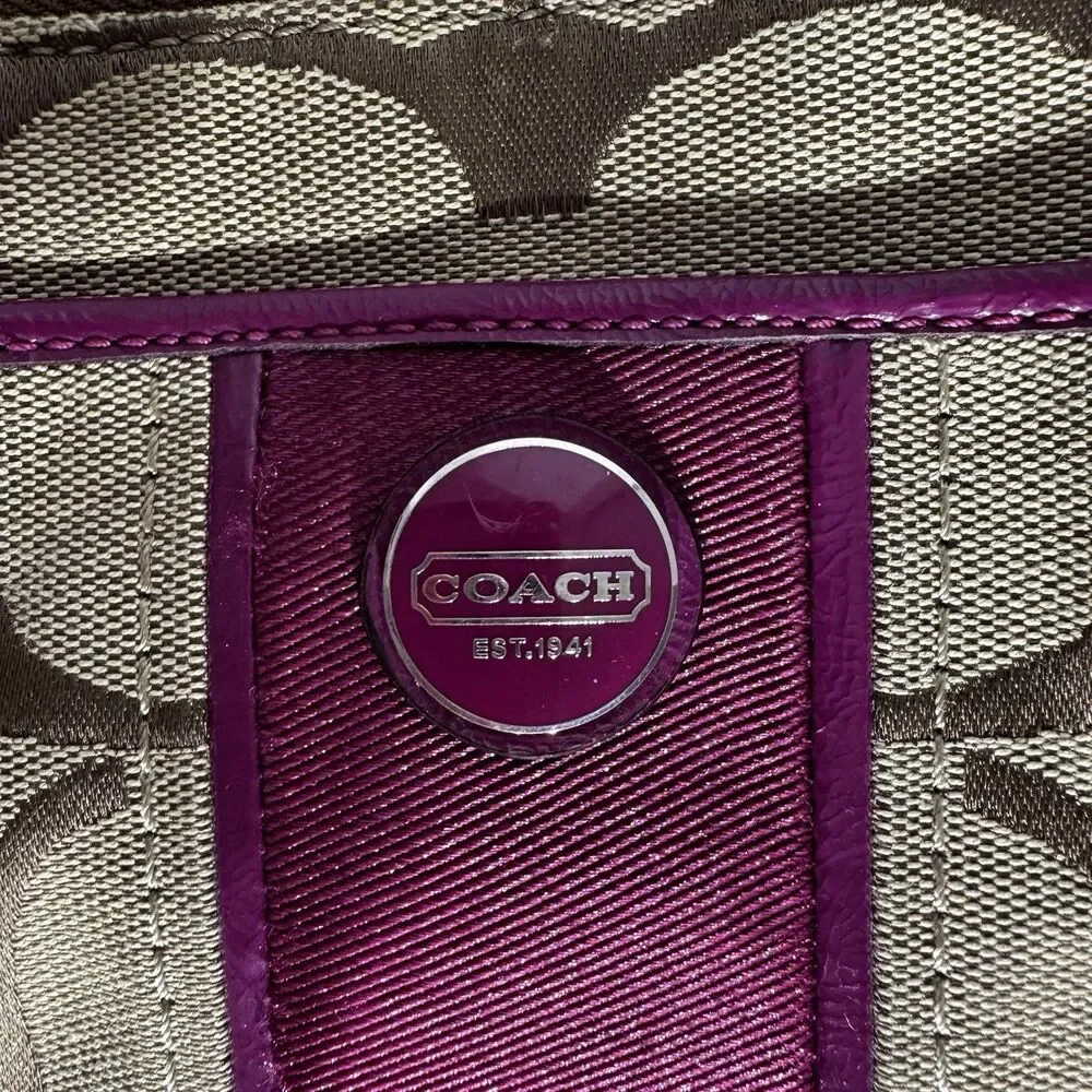Coach Signature Stripe Shoulder Bag‎ Crossbody Swingpack Berry